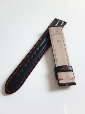 OMEGA Speedmaster reduced pelle Leather nero Cinturino Strap Orologio 18 mm  new | eBay