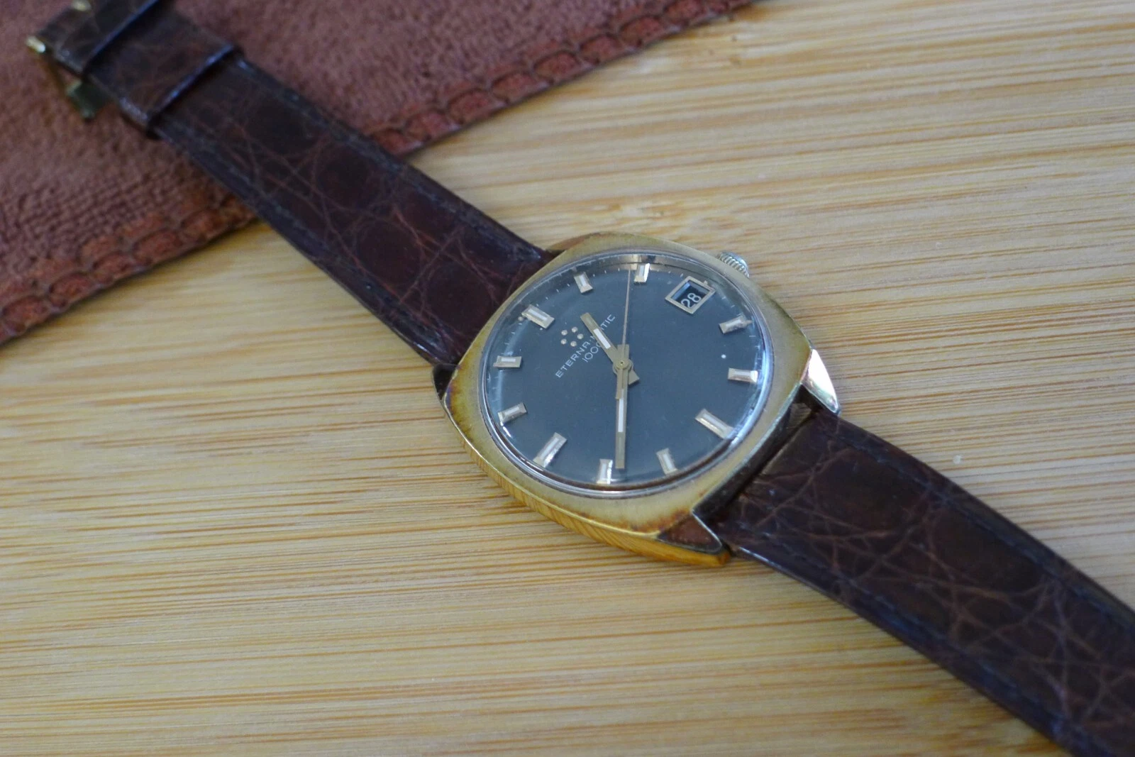 Breguet — Eterna matic 1000 men's swiss steel mechanical Cal.1489K vintage wrist watch