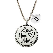 Custom Love You More Silver Necklace  Pendant Jewelry Choose Initial
