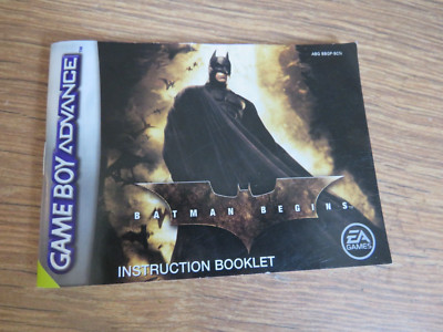 Batman Begins Nintendo Game Boy Advance Instruction Manual Booklet