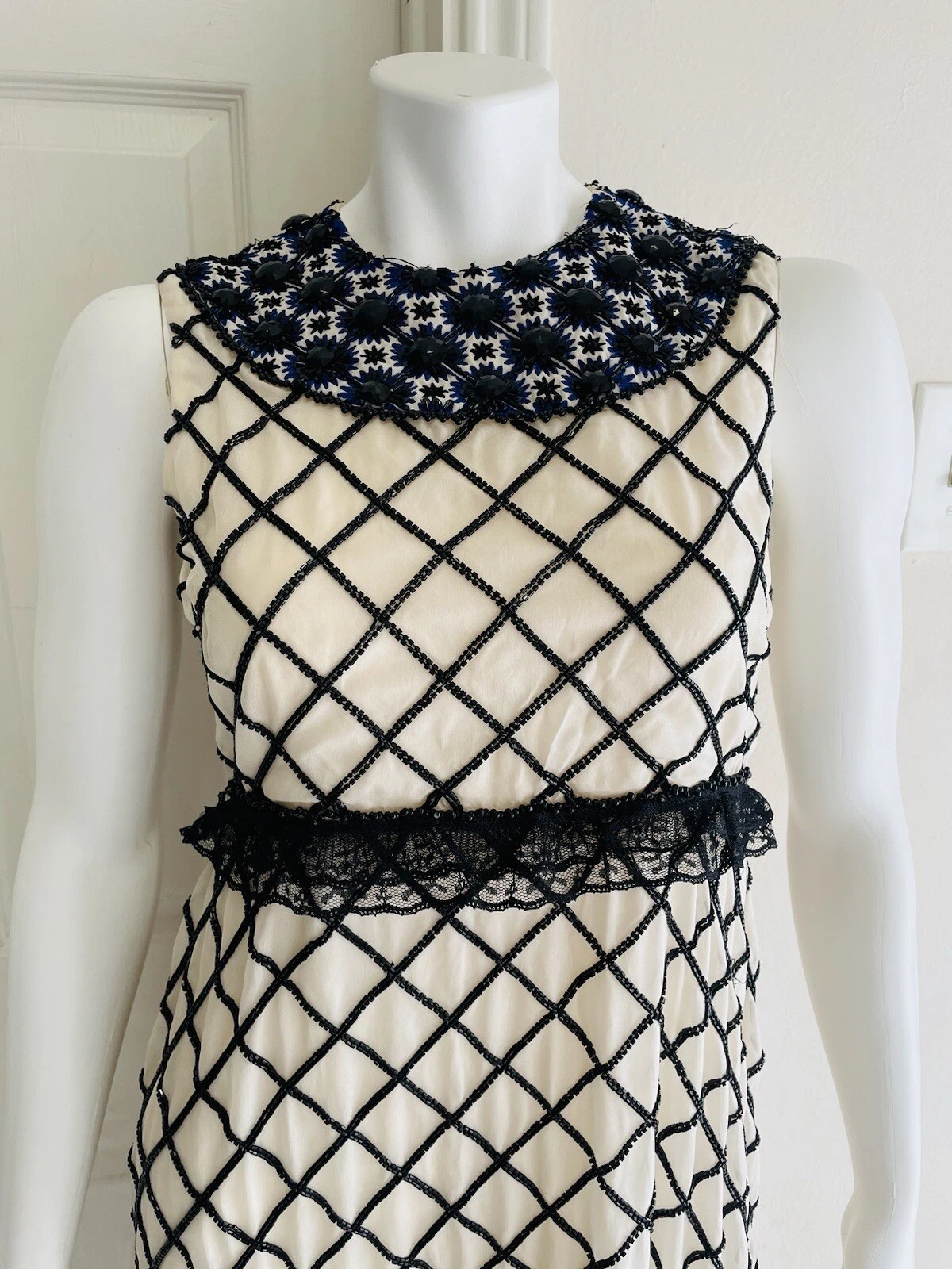 TORY BURCH abito da sera donna elegante con perline $3000 RARO taglia 2