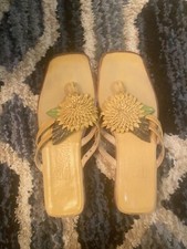 Vintage Salvatore Ferragamo Flat Sandals Size 6, Leather, One Of A Kind .