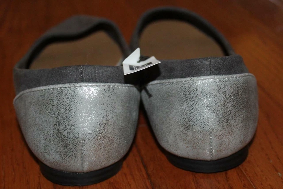 NUEVO NUEVO CON ETIQUETAS GAP Zapatos Para Mujer Gris Brillo Brillante Tacón Punta Punta Plana *E1 Foto 3 de 4