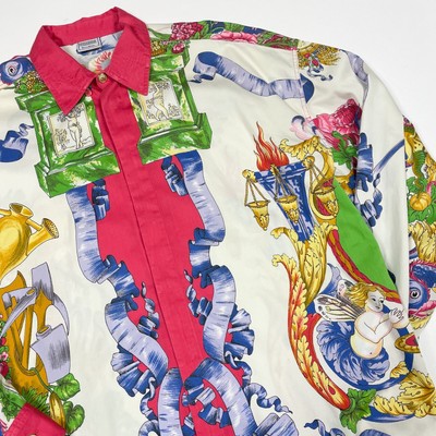 vintage 90s GIANNI VERSACE VERSUS All Over Print Button SHIRT 