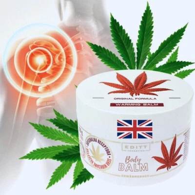 EDITT COSMETICS Warming Nerve Pain Relief Hemp Cream Balm Neuropathy Organic Max Strength 220ml