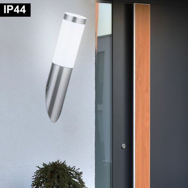 AußEn Wand Strahler Fackel Leuchte Weiß Opal Garten Lampe Terrassen Beleuchtung-image