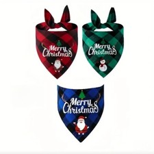 Christmas Dog Cat Bandana Scarf Pet Present Gift Party Holiday Celebration 3 Pc