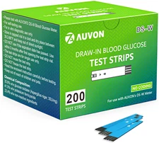 Test Strip 200 Count Blood Glucose Strips For AUVON DS-W Diabetes Sugar Testing