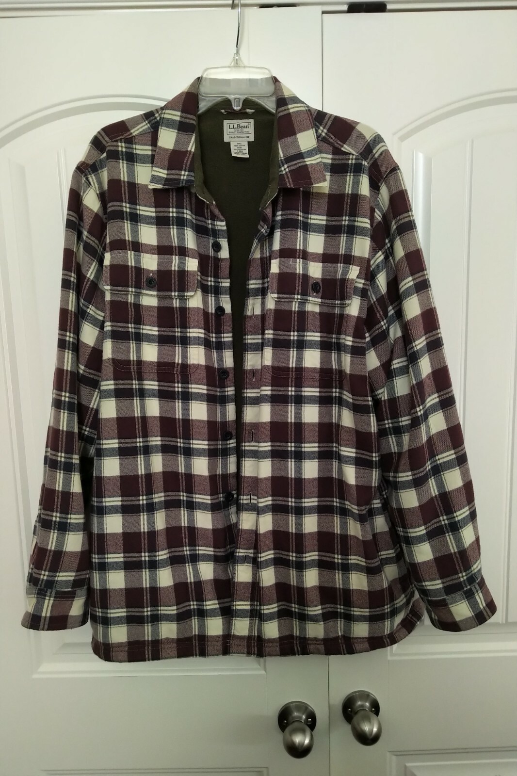 L.L. Bean Men's FleeceLined Flannel Shirt Jac Large … Gem