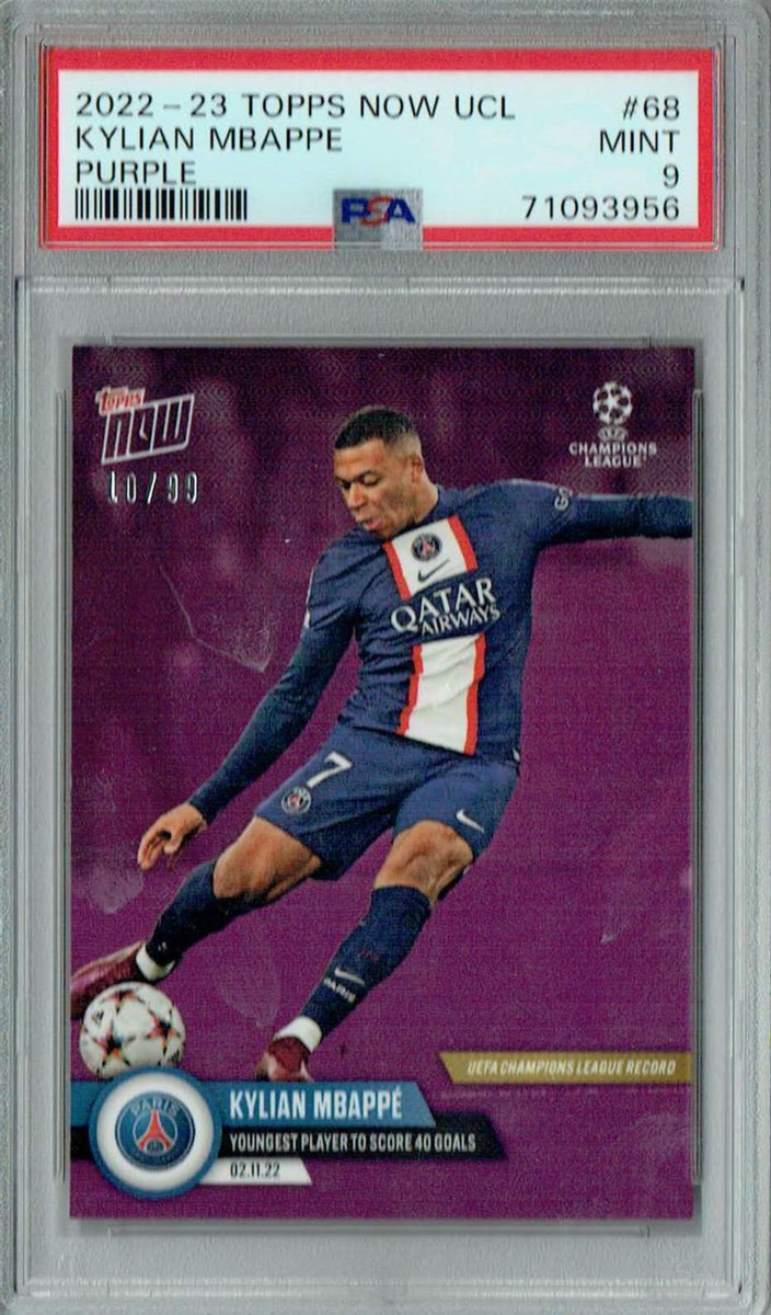 PSA 9 Kylian Mbappe 2022-23 Topps Now UCL #68 Rare Trading