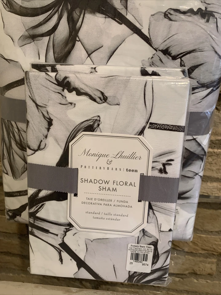 Edredón completo Pottery Barn Monique Lhuillier sombra floral almohada de flores falsas Foto 3 de 4