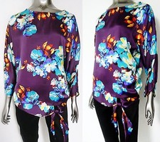 BARGAIN!!! M&CO 💕  NEW BEAUTIFUL PURPLE & BLUE FLORAL SIDE TIE TOP SIZE  16