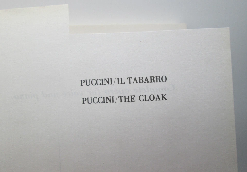 Puccini Il Tabarro vocal score (Ricordi 129782) excellent condition - Image 2 of 4