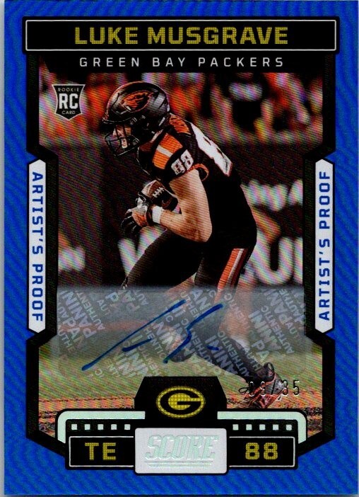 2023 SCORE ROOKIE AUTOGRAPH ARTIST'S PROOF PARALLEL #340 LUKE MUSGRAVE 09/35