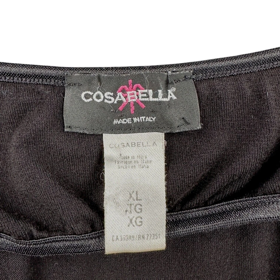 Top camisola larga viscosa con tirantes de espagueti negro Cosabella para mujer talla XL Foto 3 de 4