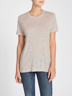IRO CLAY DISTRESSED TSHIRT BEIGE SIZE XS ''NWT''
