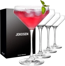 Crystal Martini Cocktail Glasses 11 Ounce Set of 4 with Premium Gift Box Premium