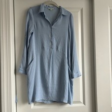 Jade Baby Blue Button Down Shirt Dress Sz XS Contemporary Minimalist