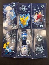 2x Official Pokémon Sticker Sheets Holiday Advent Calendar 2023 Pikachu Glaceon