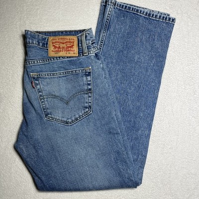 Levis 527 Jeans Mens 30x30 Blue Medium Wash Slim Bootcut Denim Rodeo Cowboy EUC