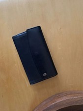 Black leather wallet flap over wallet genuine leather full size wallet cardholde