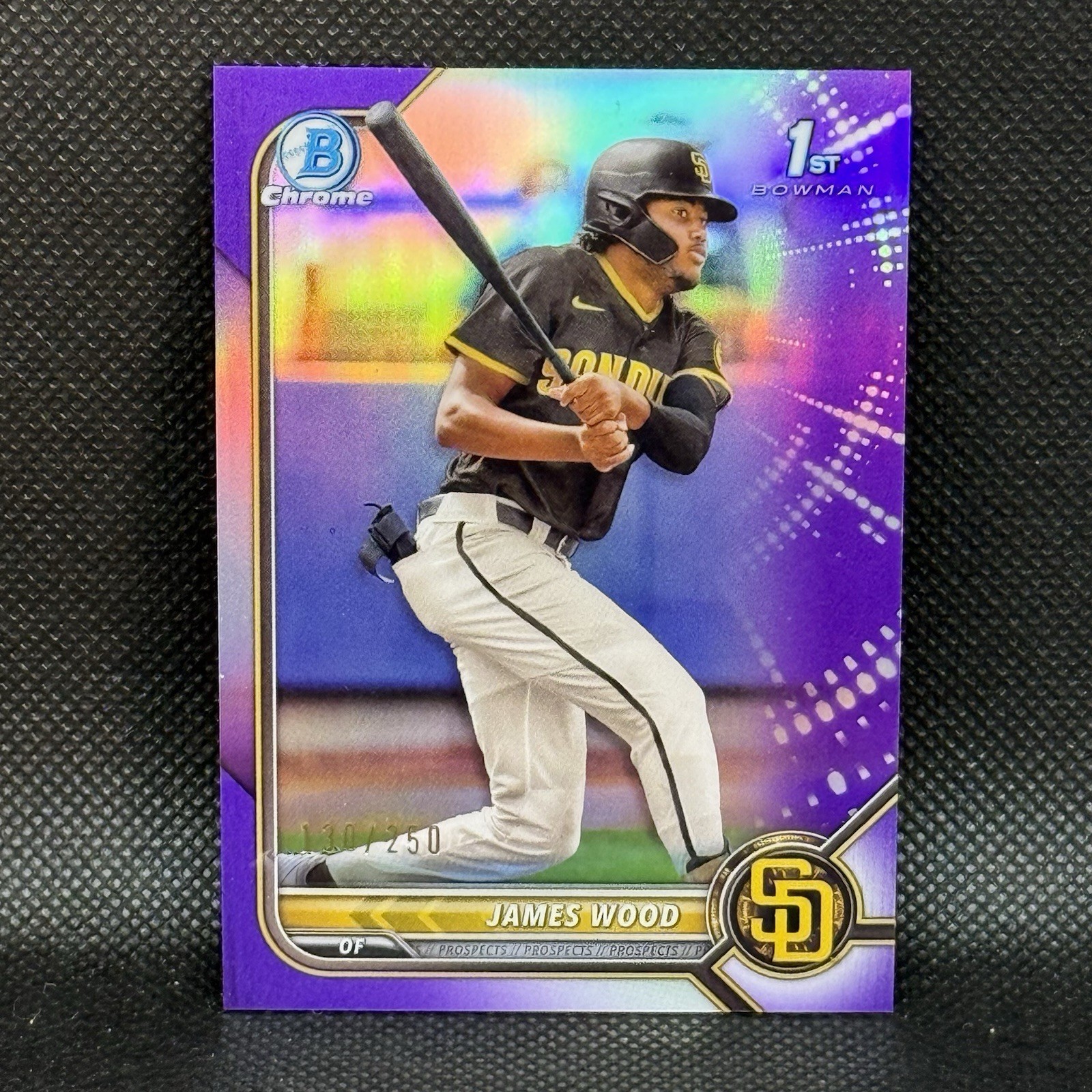 2022 Bowman Chrome Prospects #BCP-108 James Wood Purple Refractor /250