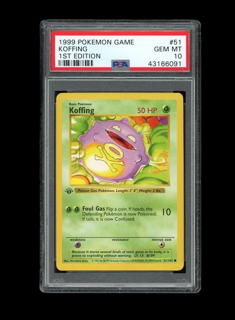 Pokemon PSA 10 GEM MINT Koffing 1st Edition Base Set Shadowless