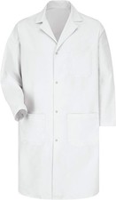 Red Kap Men's Lab Coat with Gripper Closure, 3 Front Pockets