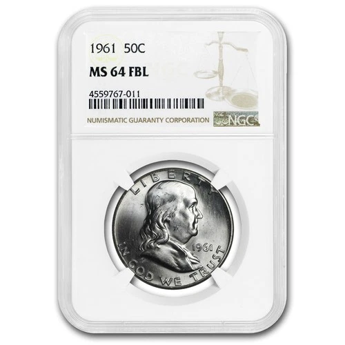 1961 Franklin Half Dollar MS-64 NGC (FBL)