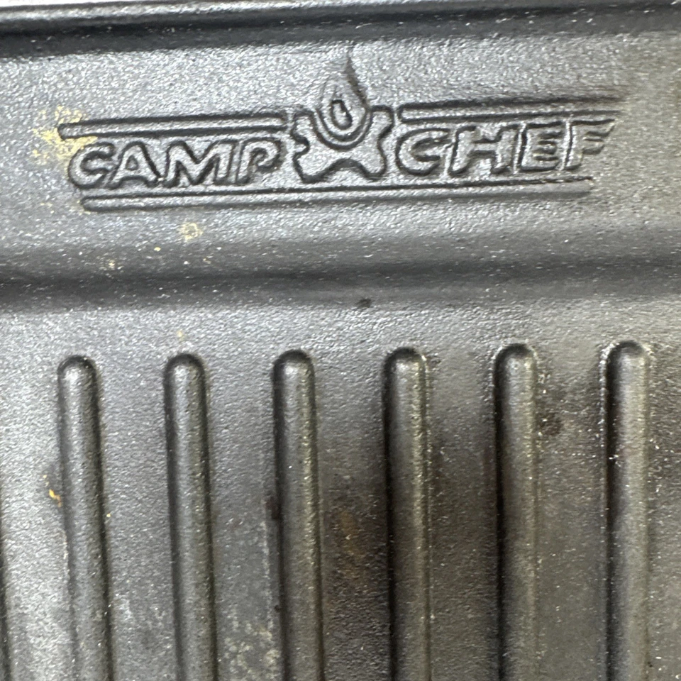 Двусторонняя чугунная решетка для гриля Camp Chef 16 x 14 дюймов уличная пляжная б/у в отличном состоянии - Изображение 3 из 4