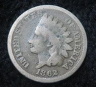 1862 Indian Head One Cent * Thick Coin * Clear Date * 5386