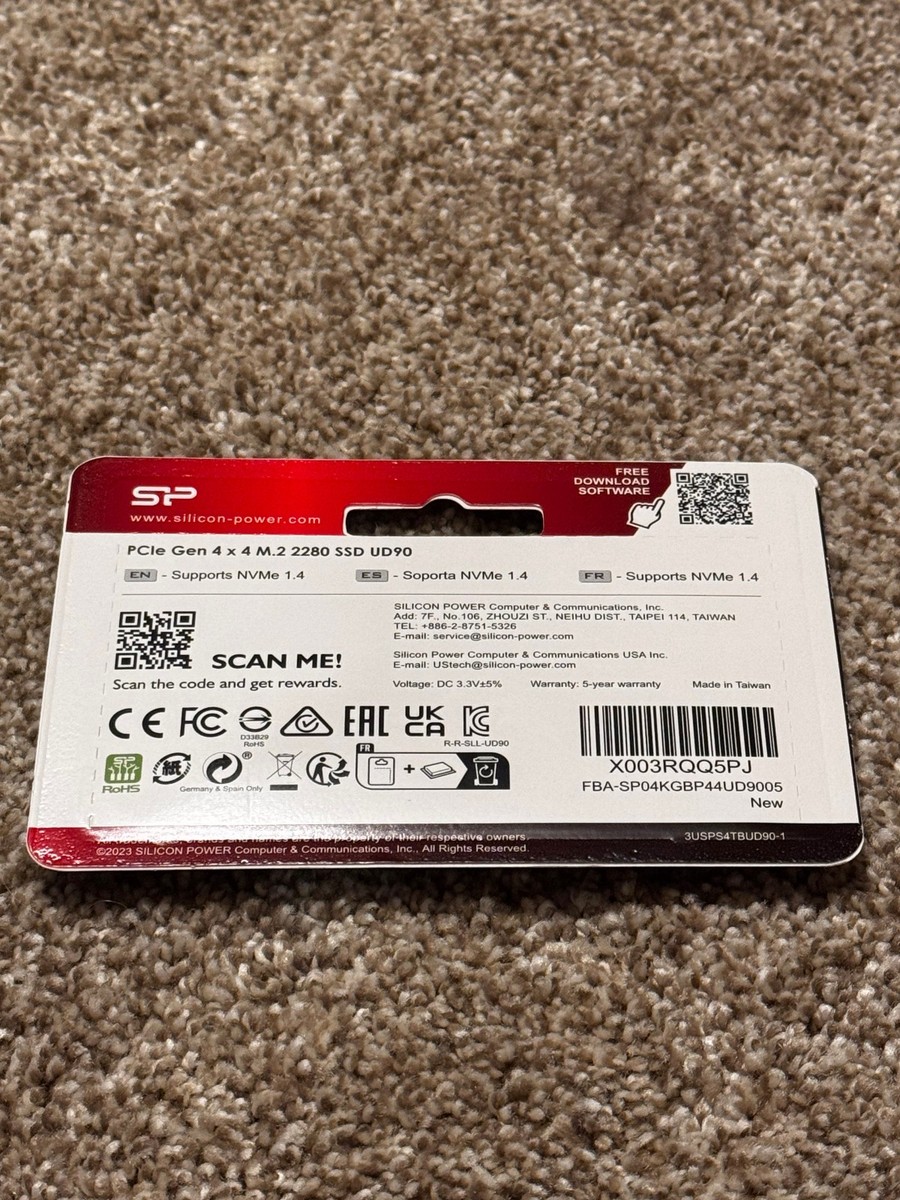 Silicon Power 4TB, Internal, M.2 (SP04KGBP44UD9005) Solid State