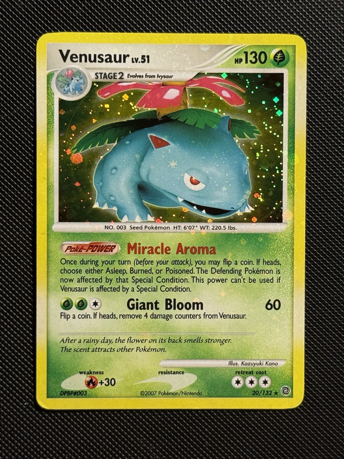 Venusaur Pokemon Card TCG 2007 Secret Wonders 20/132 HOLO BLEED + SWIRL 🌀