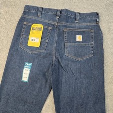 NWT Carhartt Jeans Mens 34x36 Blue Denim Rugged Flex Relaxed Fit Workwear New