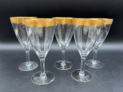 Set of 5 ~  Tiffin Franciscan ''MINTON''  Optic Crystal Wine Glasses ~ 7'' Tall