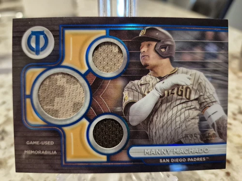 Manny Machado 2024 Topps Tribute #TTR-MM Triple Relic Blue #/150 Padres