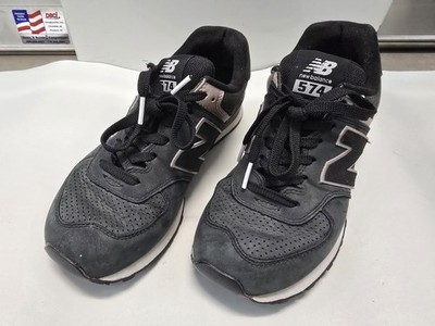 New Balance 574 Shoes Womens Size 8.5 Black Rose Gold Suede Sneakers WL574NBK