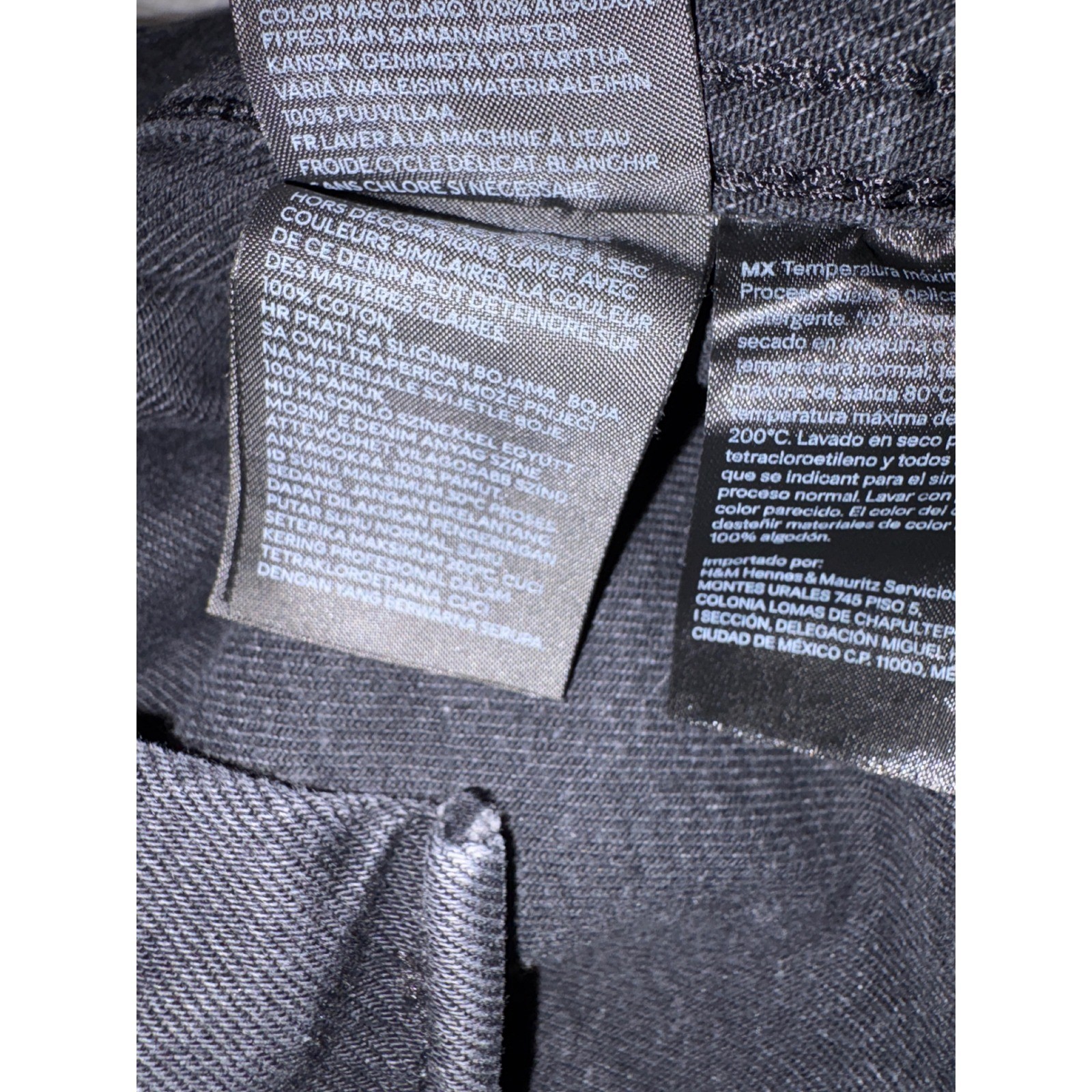 H&M Black Denim Button Down Shirt Regular Fit Men's Small Washed Jean Shirt thumbnail 4