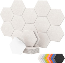 12 Pack High Density Hexagon Acoustic Panels, 12"X 10"X 0.4" Soundproof Wall Pa