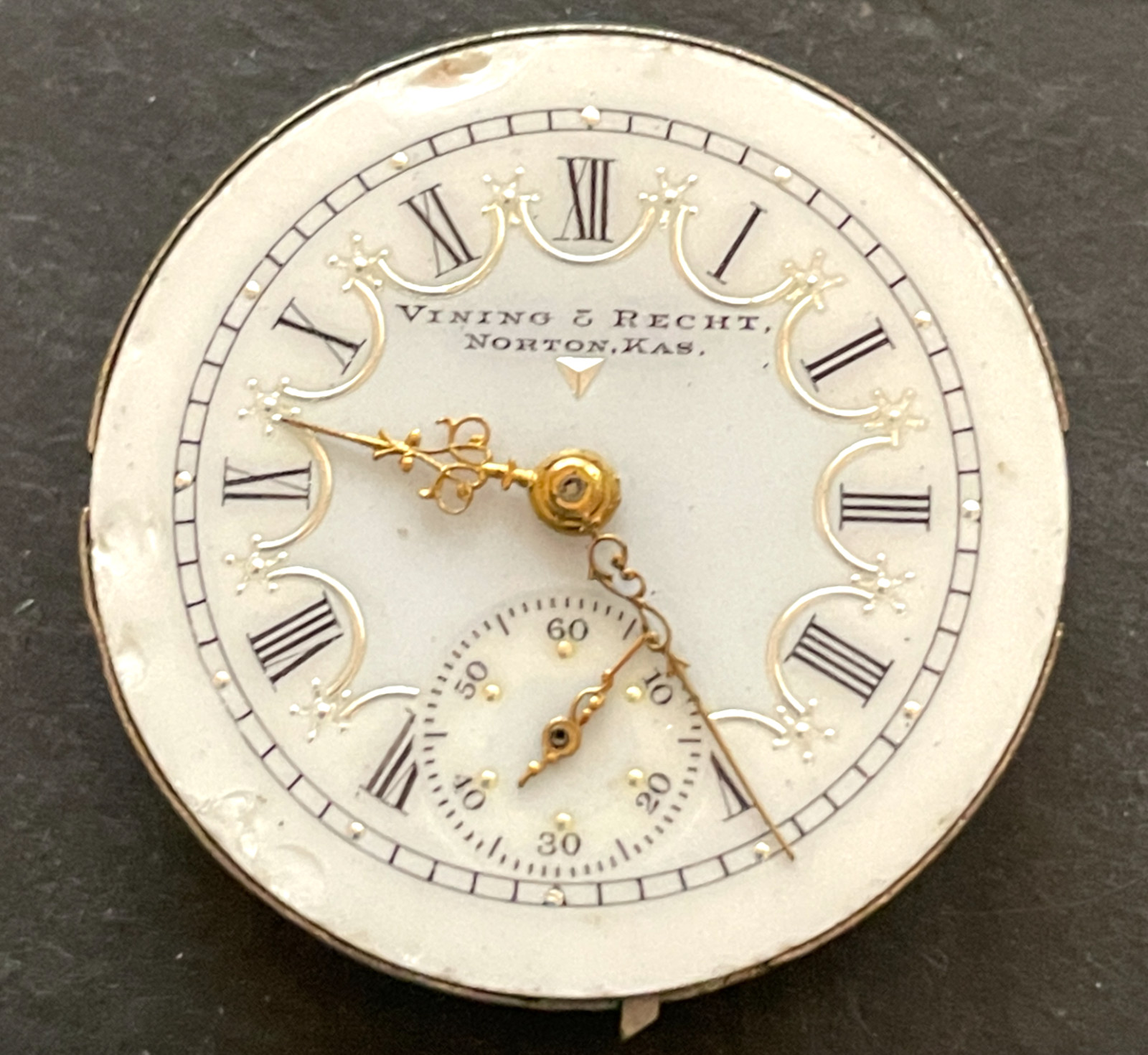 Antique 1904 Elgin Grade 267 Pocket Watch Movement Fancy Dial Parts 0s 15j USA