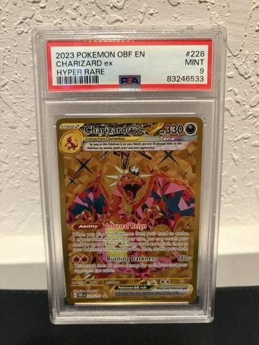 Charizard ex 228/197 SV03 Obsidian Flames Hyper Rare Holo PSA 9 Pokémon TCG 2023