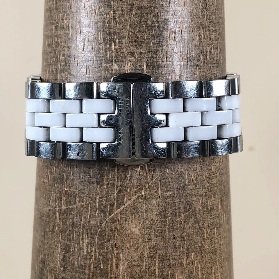 Reloj Anne Klein Mujer 12/1641 Cerámica Diamante Suizo Dos Tonos Cuarzo Analógico 34mm Foto 4 de 4