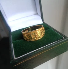 Victorien Or Mizpah Bague 9ct Ancien Poinçon 1892 Birmingham Par S&G Taille O