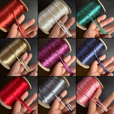 Rattail Satin Cord 1mm Jewelry Beading Kumihimo Crafting String - By 10 Yards
