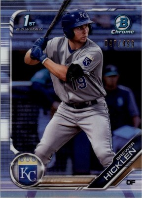 2019 Bowman Chrome Prospects Refractors #BCP72 Brewer Hicklen /499 - BB