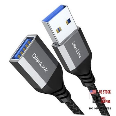 QianLink USB 3.0 Extension Cable (3.3FT), Nylon Braided USB Extender 3.3ft