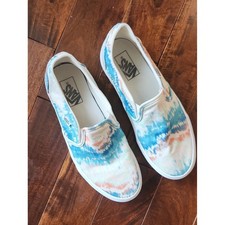 VANS Tie Dye Watercolor Canvas Slip On Sneakers Sz 10