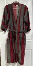 Vintage Men's M SEA ISLAND LOUNGEWEAR Bathrobe Red/Green Striped Belt