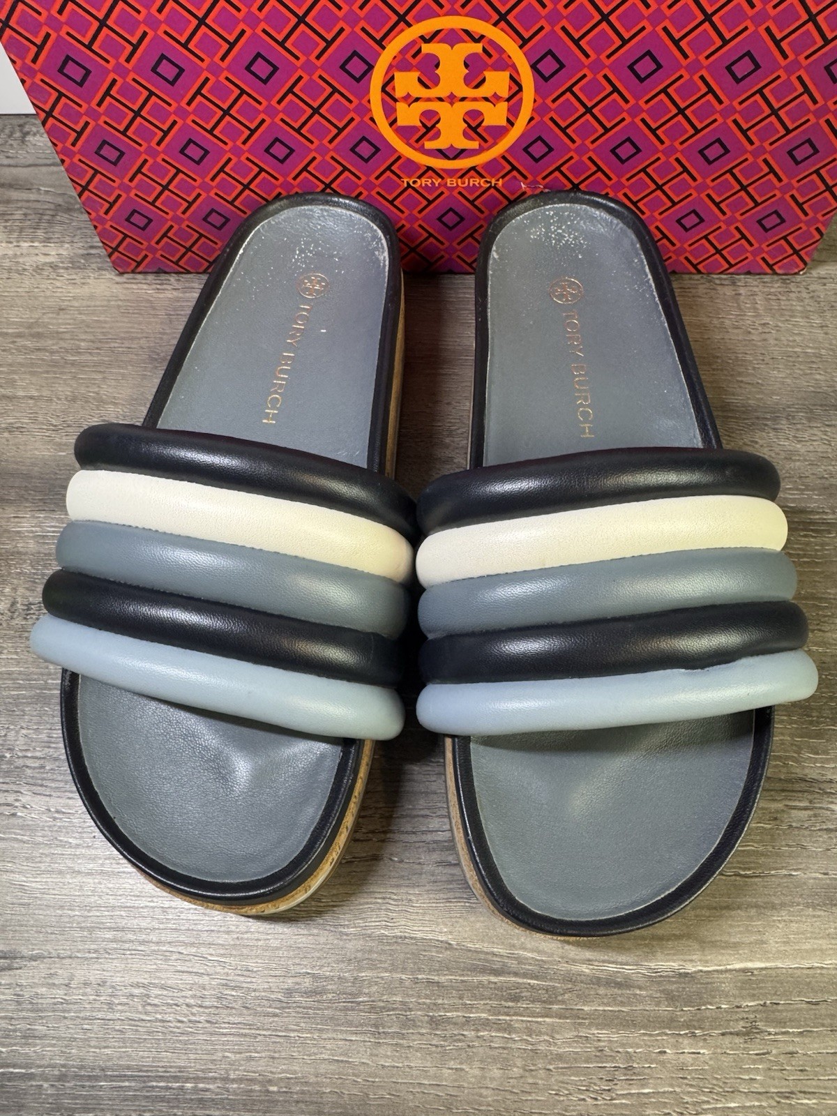 Tory Burch Quilted Napa Leather Platform Slides Size 9 $317 thumbnail 7