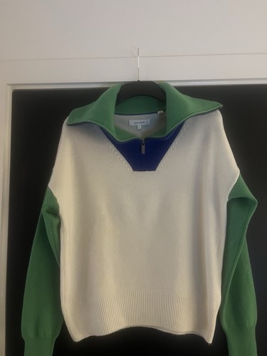 Chinti & Parker Pullover Woll- und Kaschmirmischung Medium Creme, Grün & Blau UVP 175 £